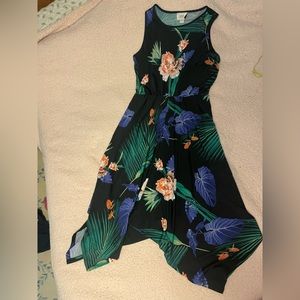 3/$35 ECI sleeveless fit and flare asymmetrical hem dress